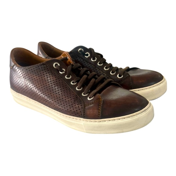 Magnanni Other - Magnanni Dark Brown Leather Sneaker Perforated Sides Rubber Sole Size EU 40 US 9